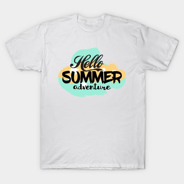 Hello Summer Adventure T-Shirt by Akung